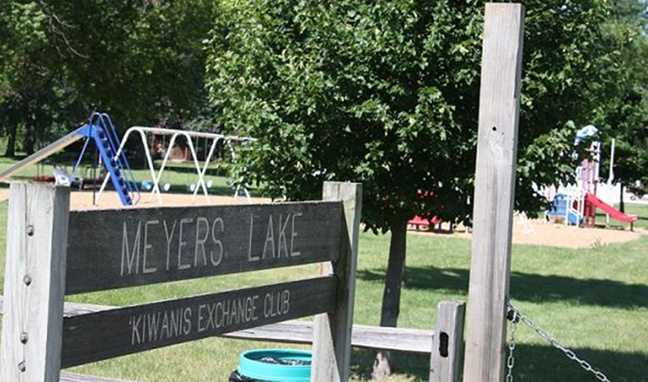 Meyers Lake is a popular recreation area in Iowa City, approximately 2 hours east of Des Moines, Iowa.