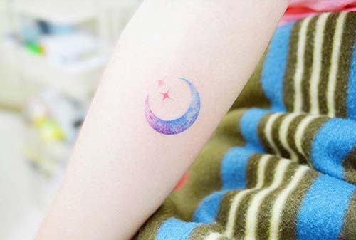 small moon tattoo