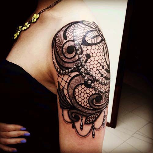 lace women shoulder tattoos lace woman shoulder tattoos