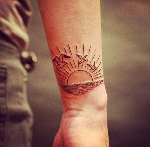 rising sun tattoo wrist rising sun tattoo on wrist