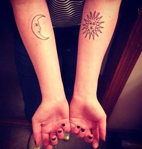 sun and moon tattoo arm forearm sun and moon tattoo