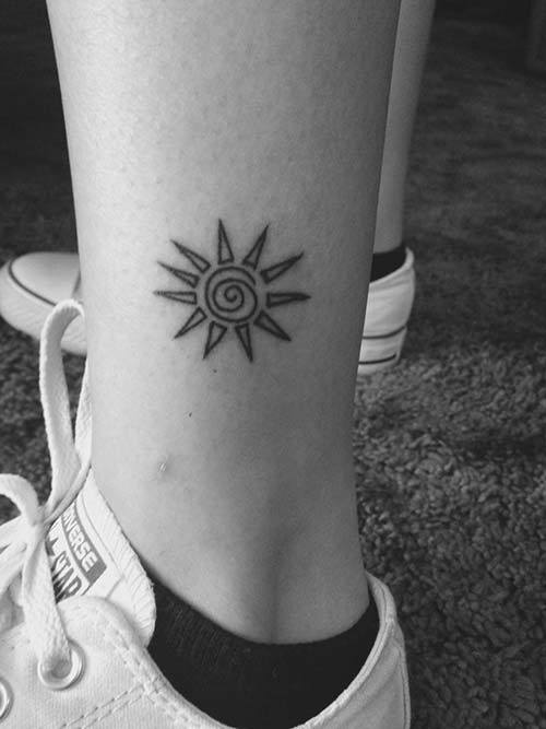 ankle sun tattoos ankle sun tattoos