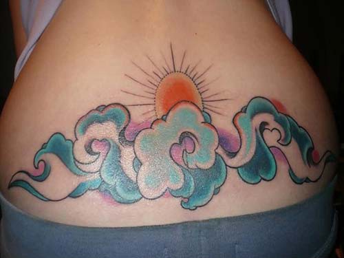 cloudy sun tattoo sun tattoo with cloud