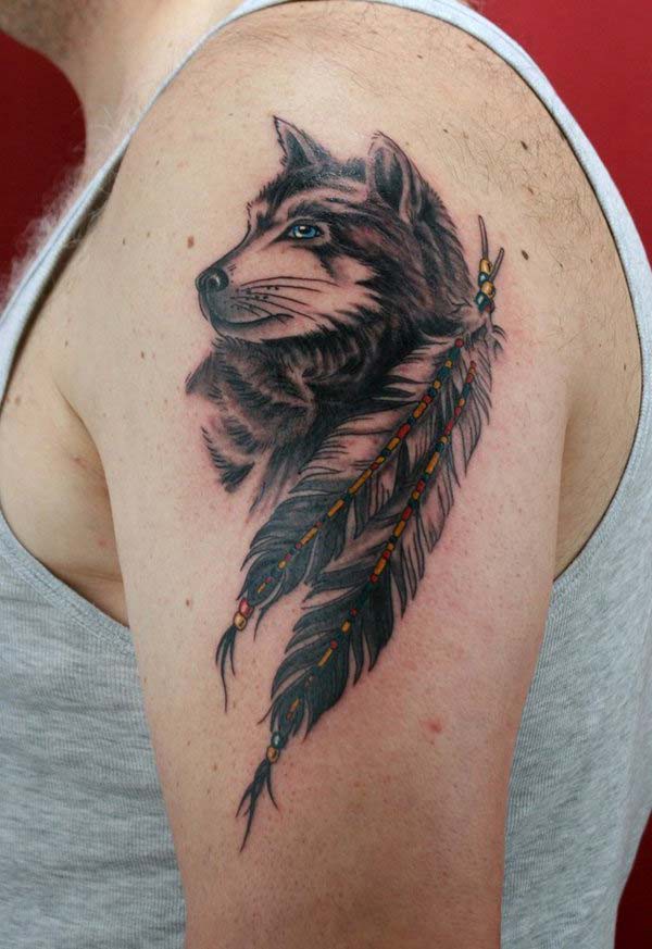 native american wolf tattoos