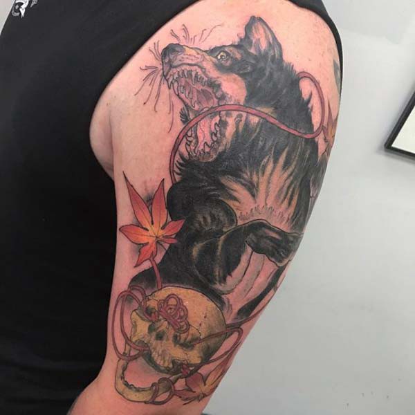 dry head and wolf tattoo
