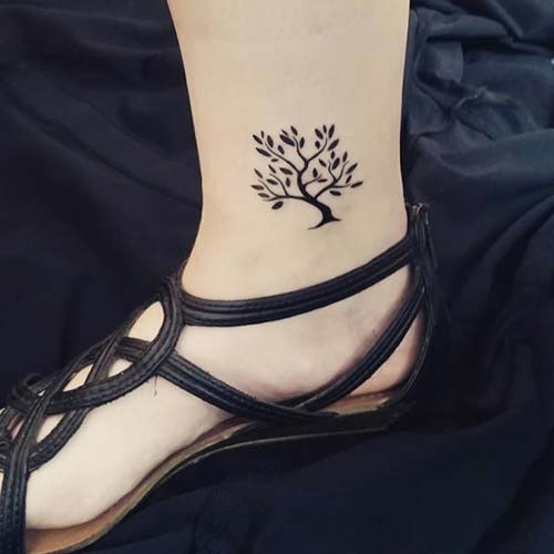 ankle tree tattoo ankle tree tattoo