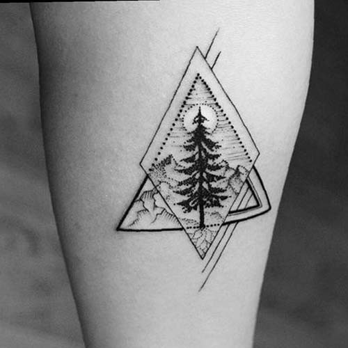 geometric tree tattoo geometric tree tattoo 2