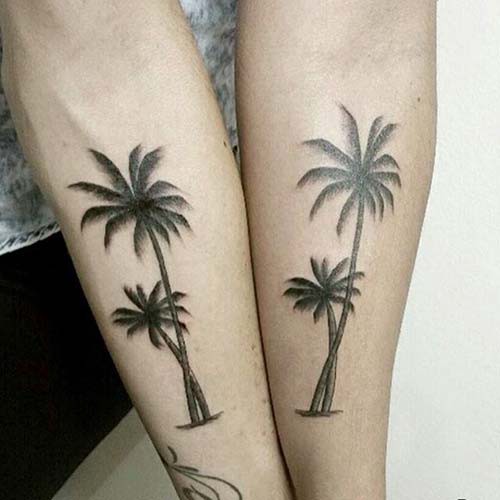 lower arm palm tree tattoo forearm palm tree tattoo