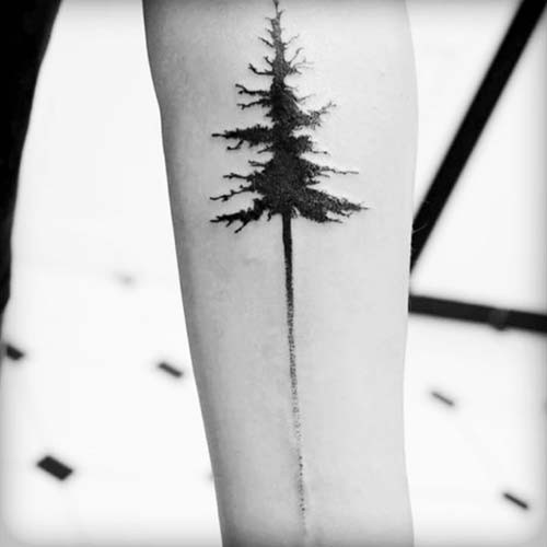 long tree tattoo
