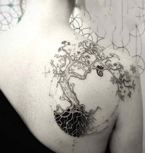 round tree tattoo