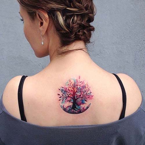 watercolor tree of life tattoo