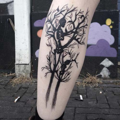 skeleton tree tattoo