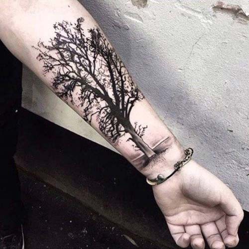 black tree tattoo