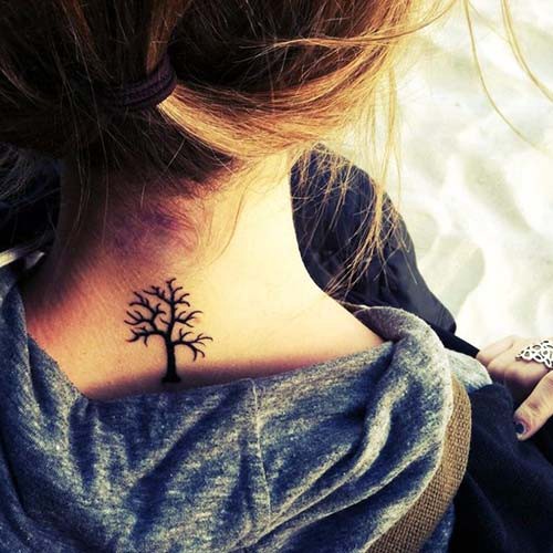 tree tattoos nape tree tattoo on neck