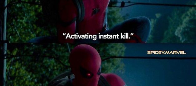 This is why Spiderman activated Instant Kill in the Endgame