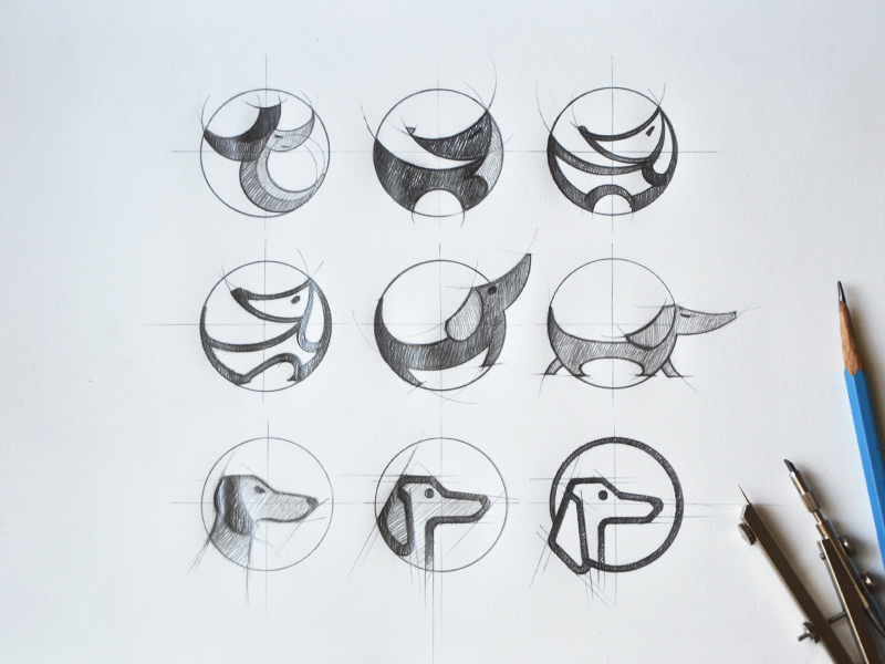 startup logo design sketching