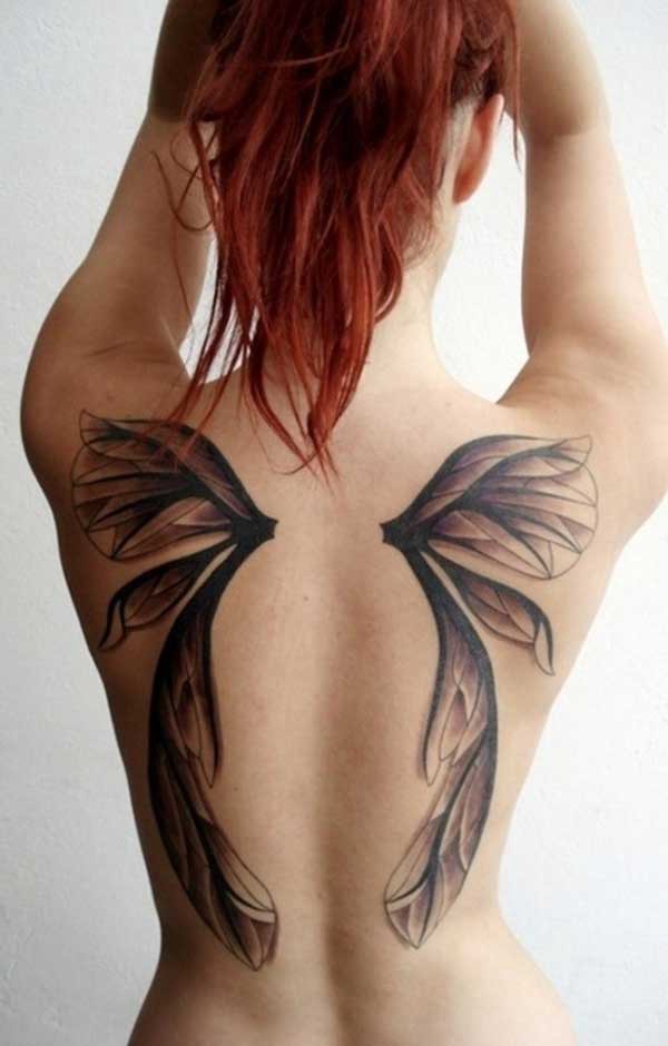 butterfly wing tattoo for woman