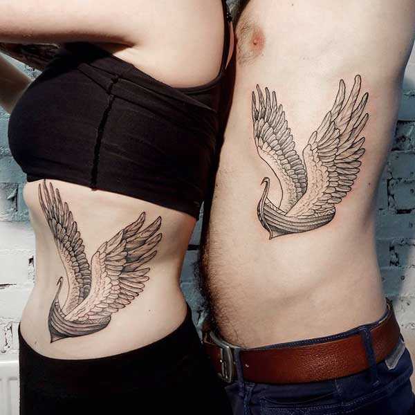 wing tattoo for couple