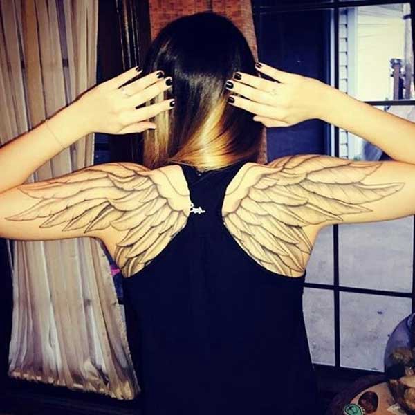 full back wing tattoo
