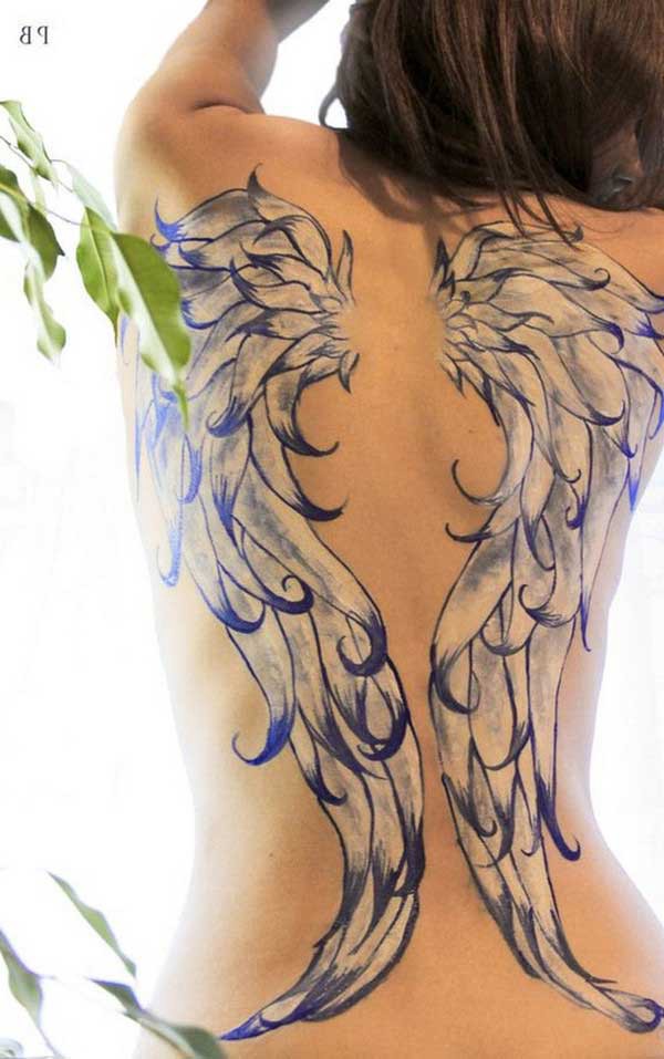 watercolor wing tattoo 