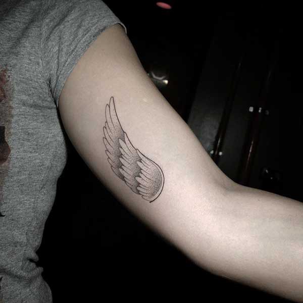 bicep wings tattoo arm wing tattoo